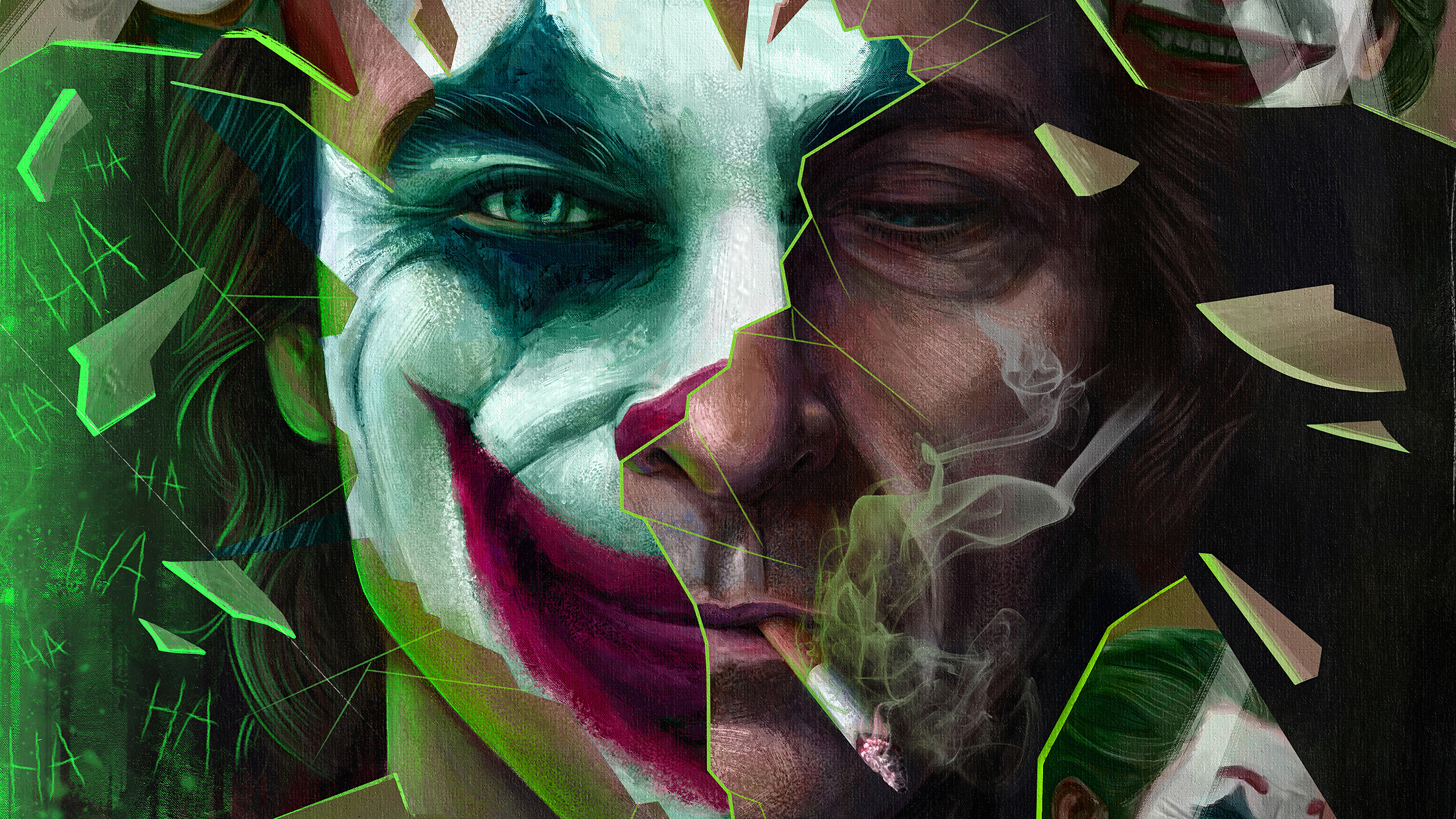 Joker Smoker Artwork 4k Wallpaper HD Superheroes
