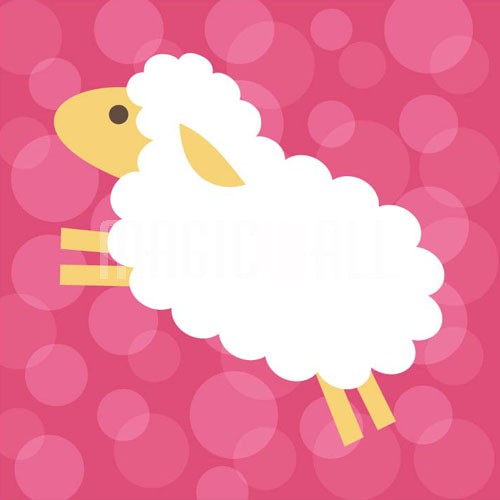 Jumping Sheep With Pink Background Wall Murals Decals