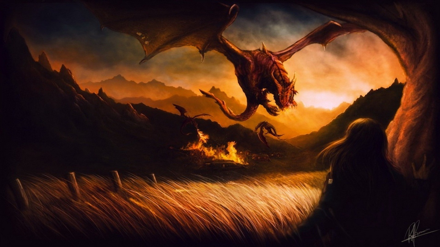 Photo Castle And Dragons Wallpaper HD Fantasy Dragon