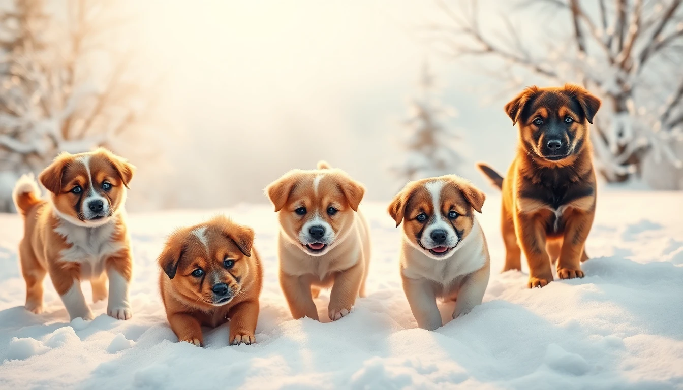 Winter Puppies Wallpaper For Computer