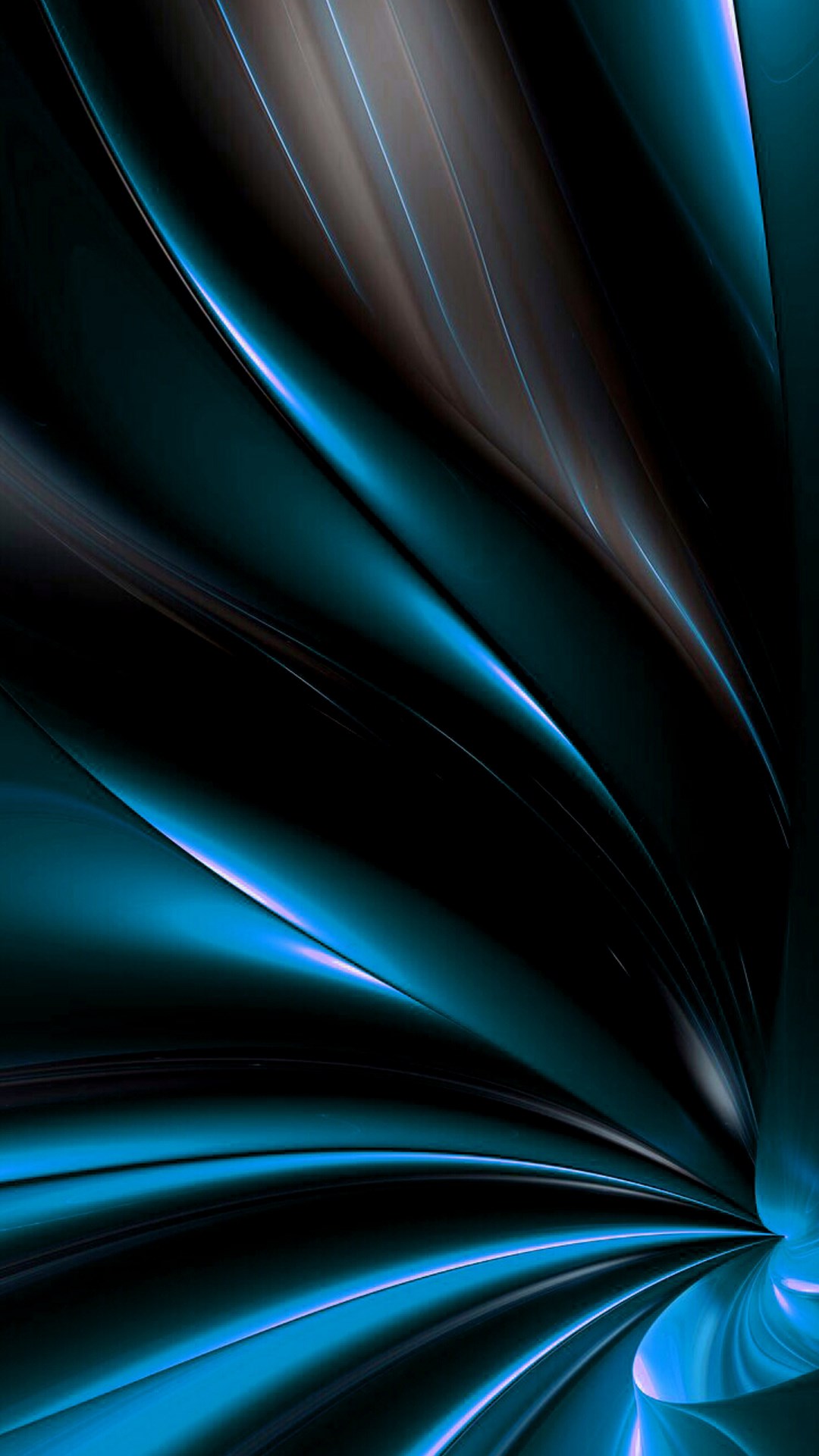 Abstract blue and black swirling lines phone wallpaper, creating a dynamic and modern design
