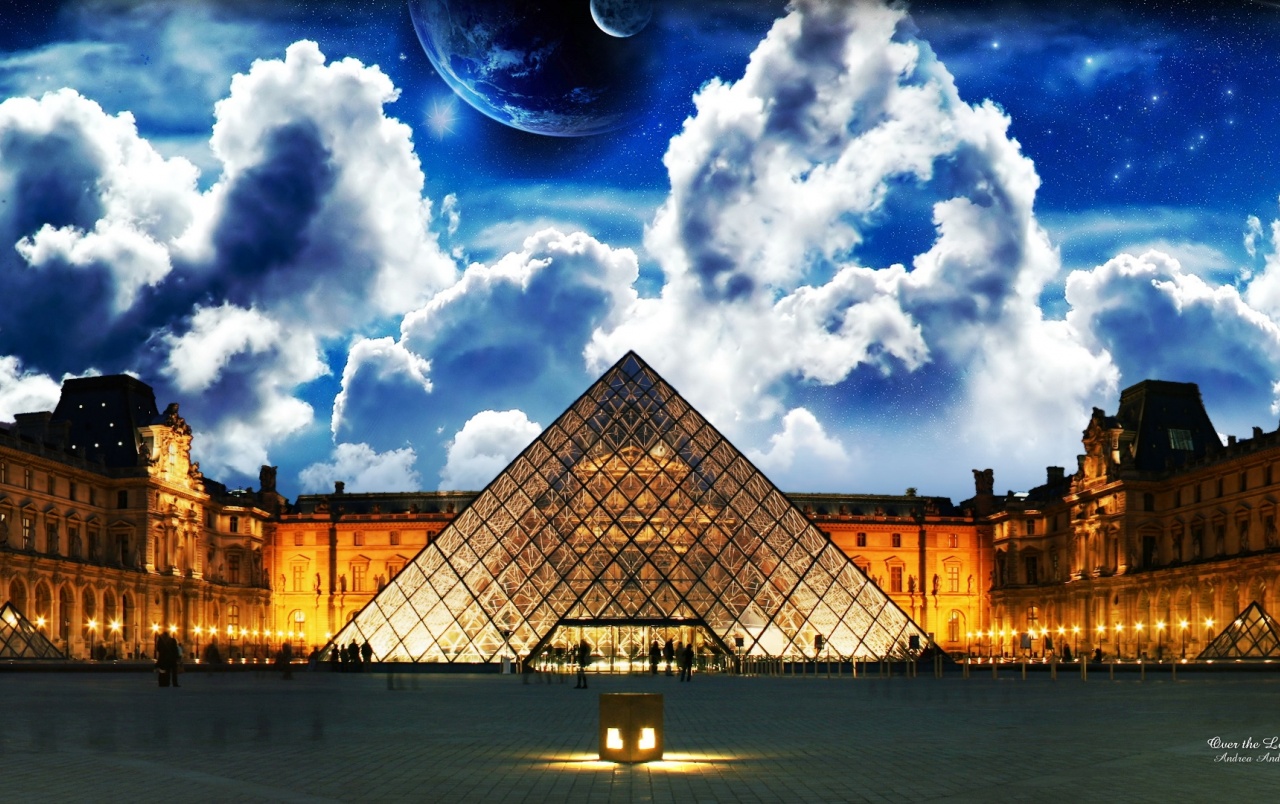 Over The Louvre Wallpaper Stock Photos
