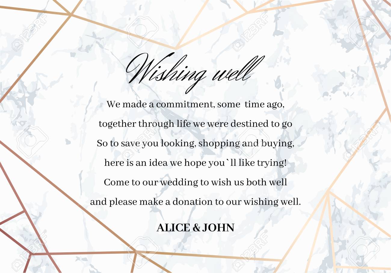 Wedding Well Wishes Card Template Geometric Design In Rose Gold