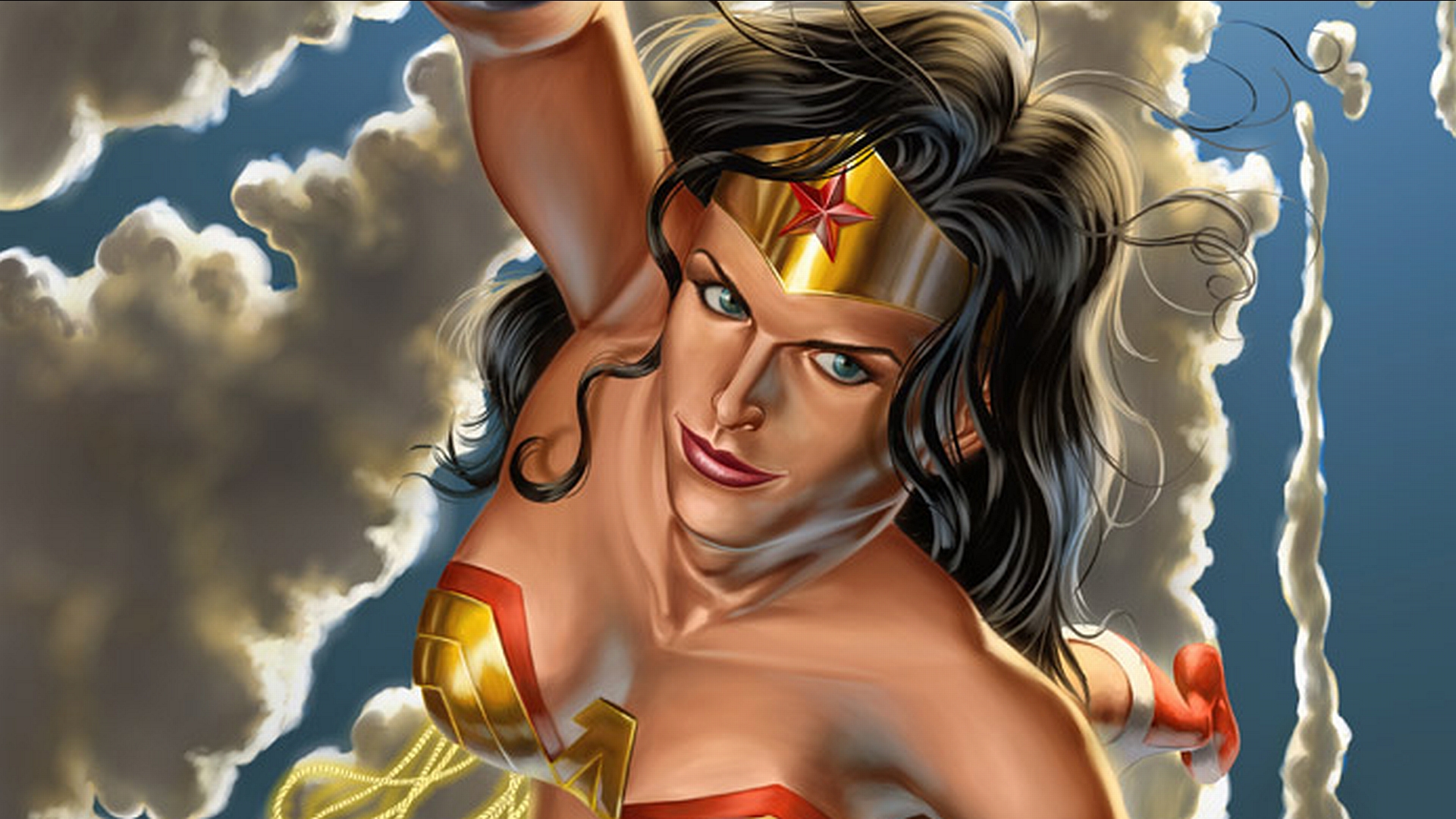 Wonder Woman Flying Wallpaper Background