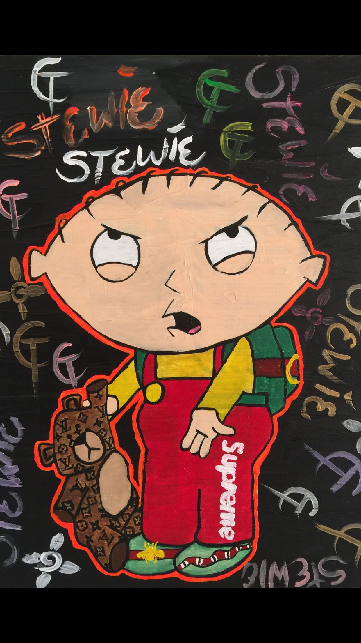 Stewie Griffin Family Guy Designer Painting Ts In