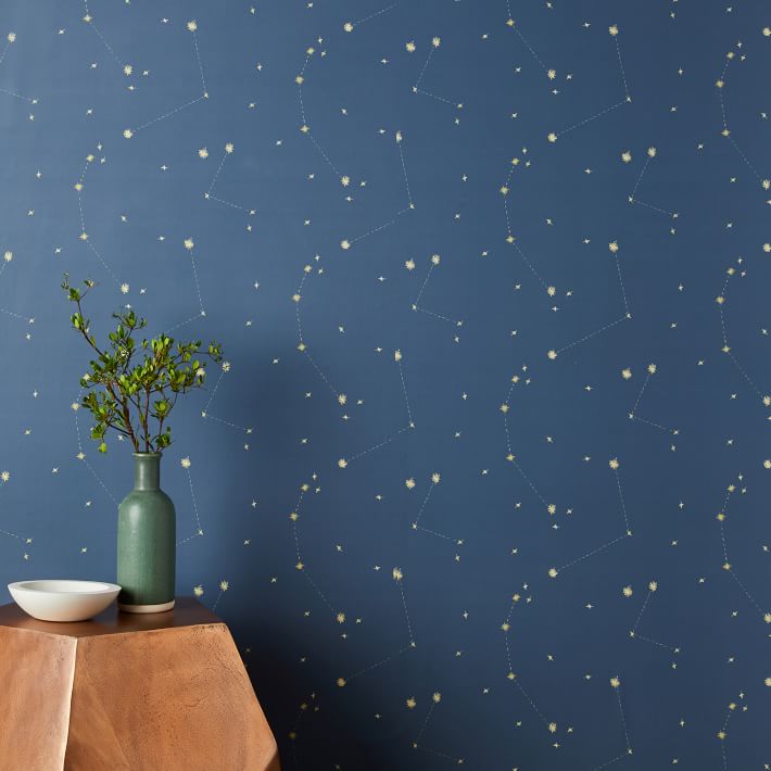 Chasing Paper Constellation Map Removable Wallpaper Navy west elm