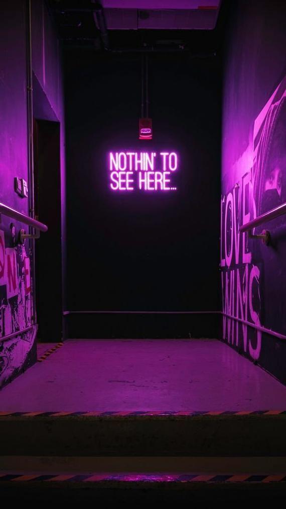 Nothing To See Here 19x405in Neon Sign Aesthetic Tiktok Room Handmade