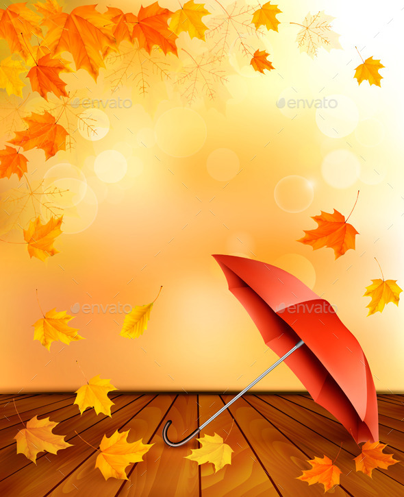 Autumn Background With Colorful Leaves Graphicriver