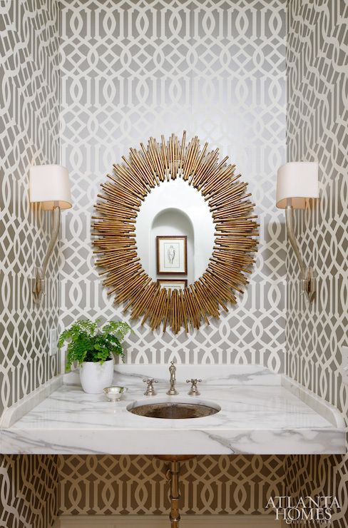 Kelly Wearstler Imperial Trellis Silver Wallpaper Discount Wallpaper