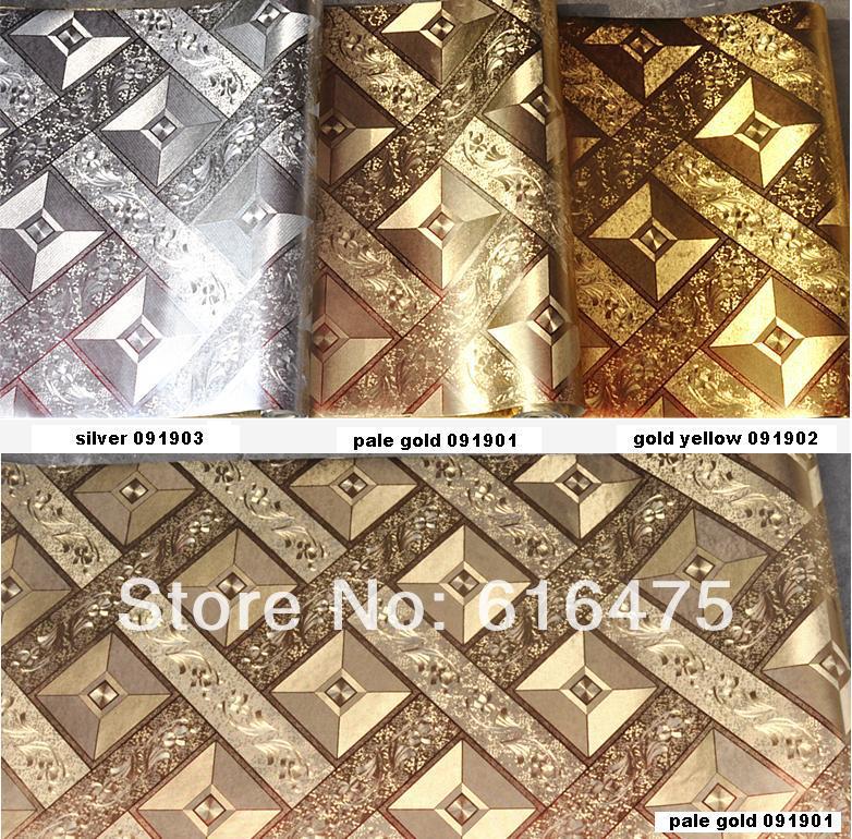 Luxury Gold Foil Mosaic Square Lattice Background Flicker Wallpaper