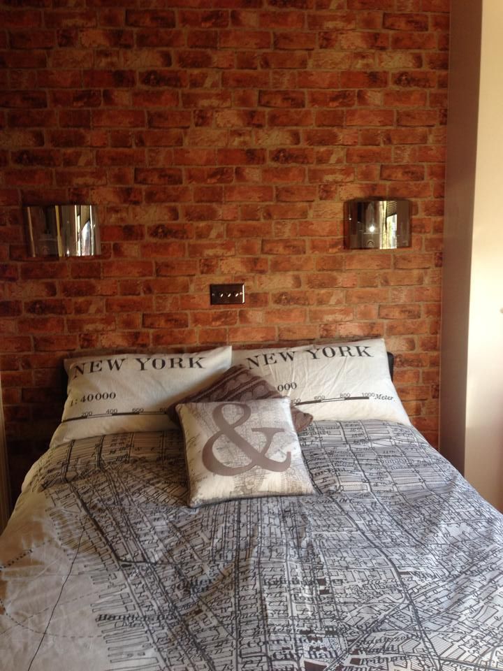 New York Map Bedding And Brick Effect Wallpaper Dorm Room B W Big