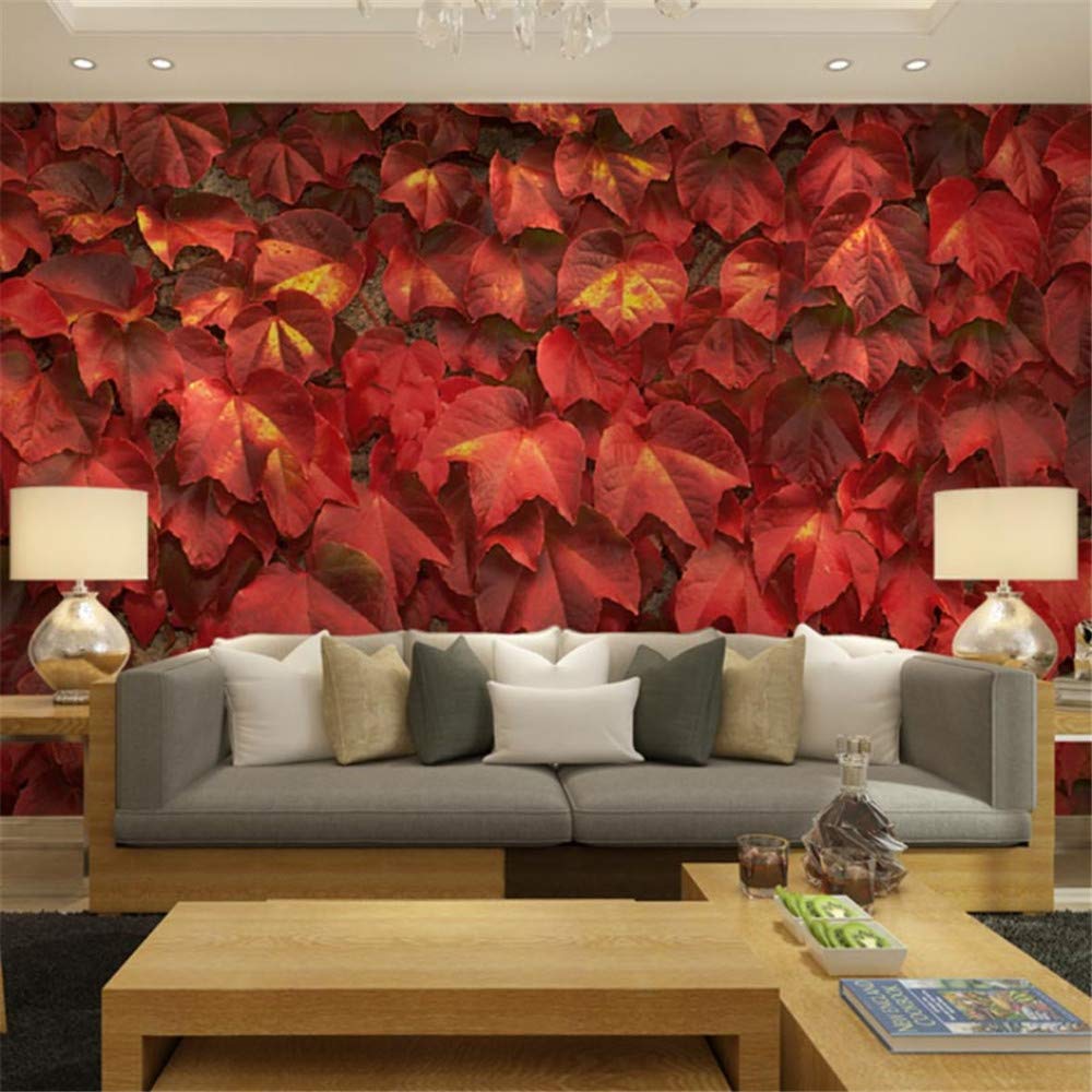 Amazon Xbwy Red Ivy Leaf Nature Photo Wall Paper Mural Home