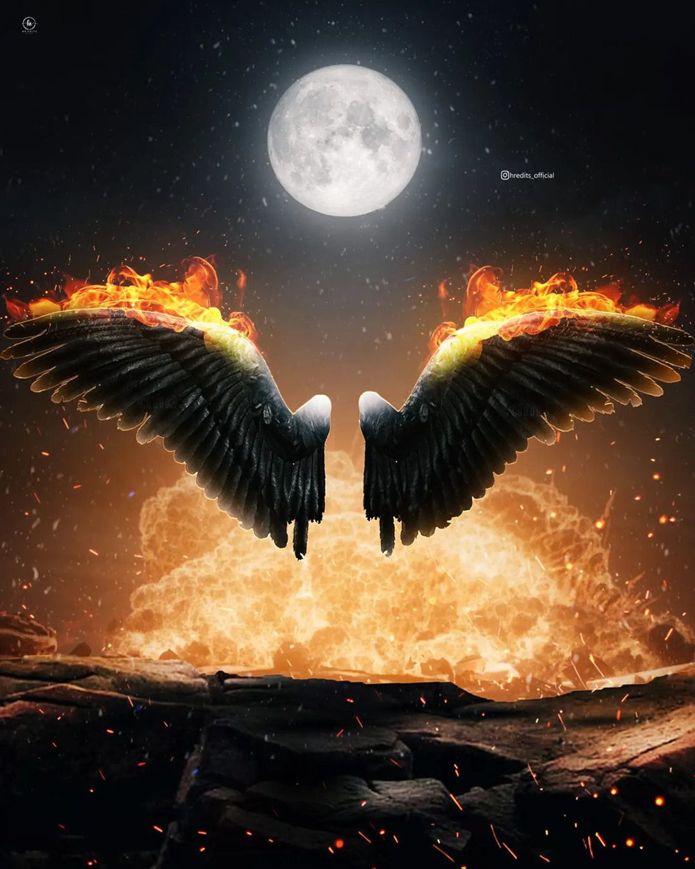 Fire Wings Editing Background Wallpaper