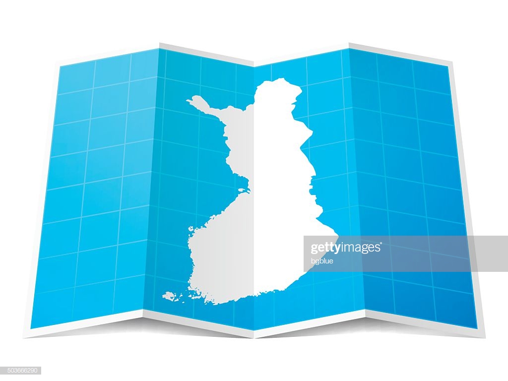 Finland Map Folded Isolated On White Background Stock Illustration