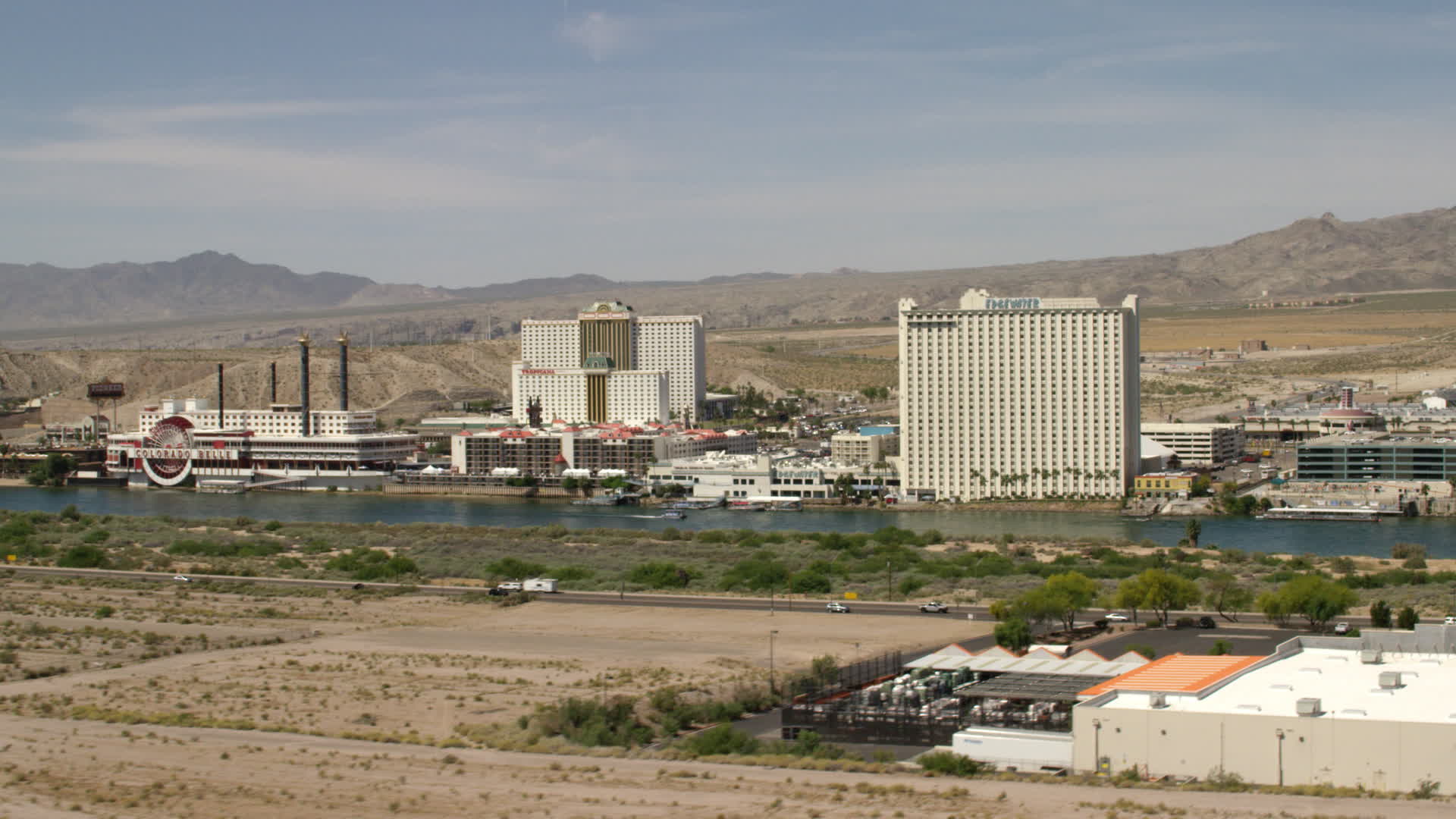 4k Stock Footage Aerial Video Of Desert Hotels And Casinos Across