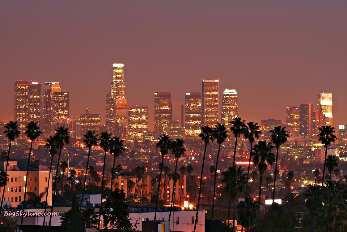 Los Angeles California city skyline pic in USA