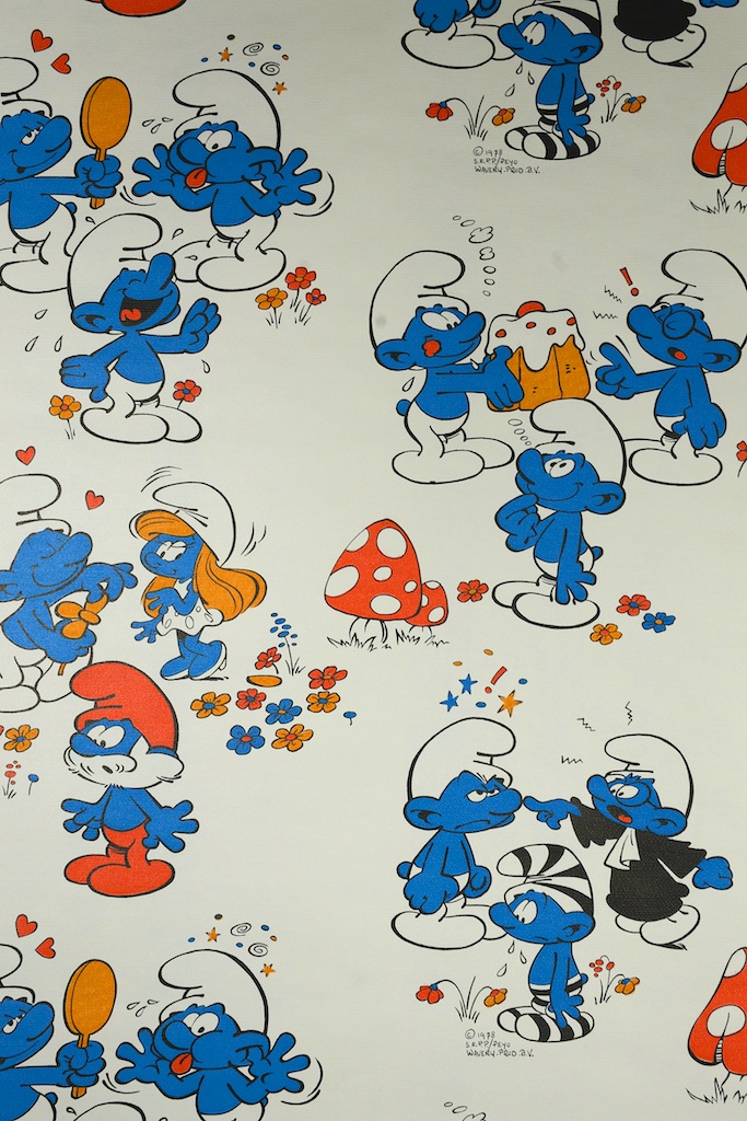 Wow Original Vintage Kids Wallpaper Smurfs Signed