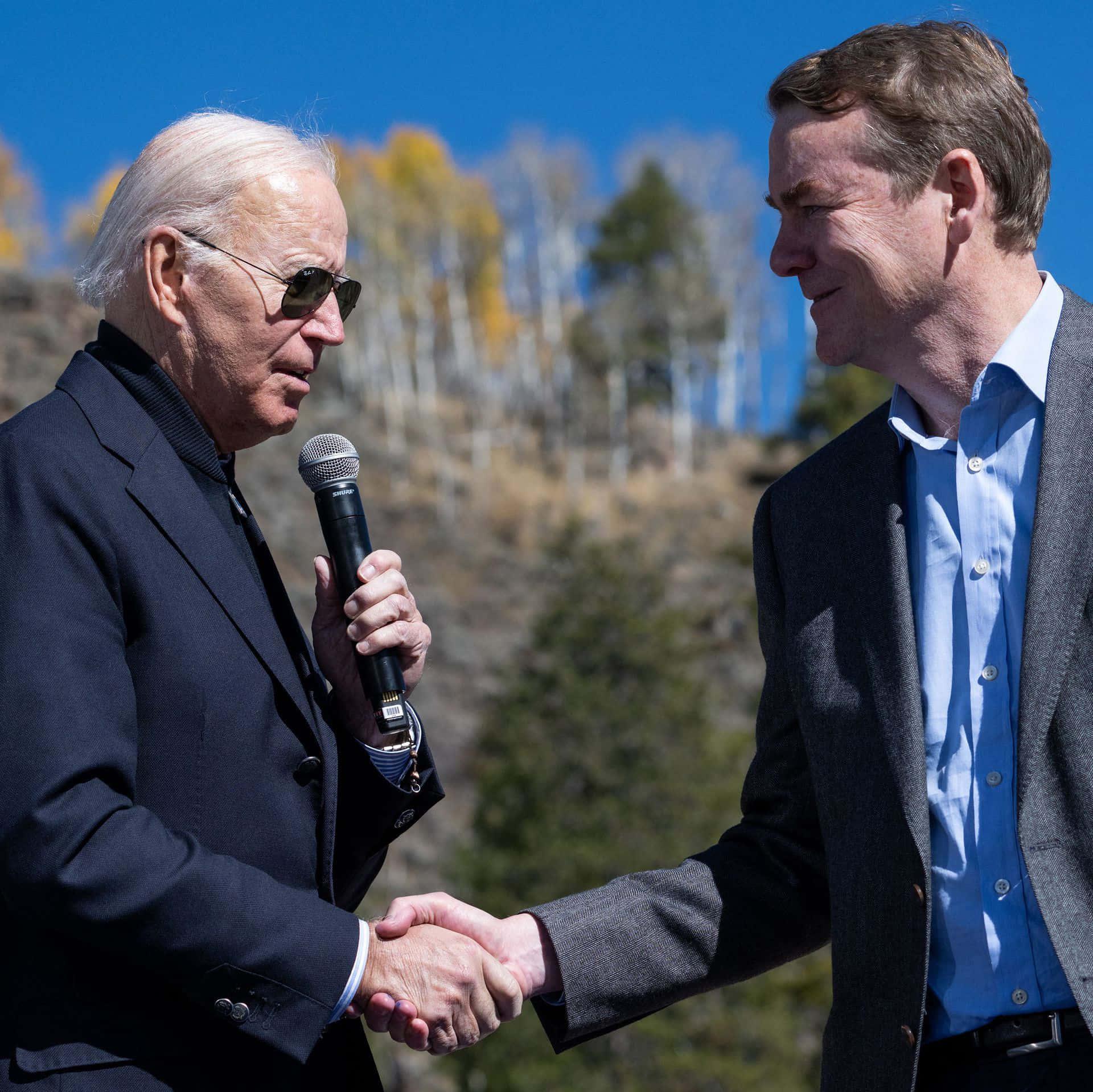 Senator Michael Ben Shaking Hands With Joe Biden
