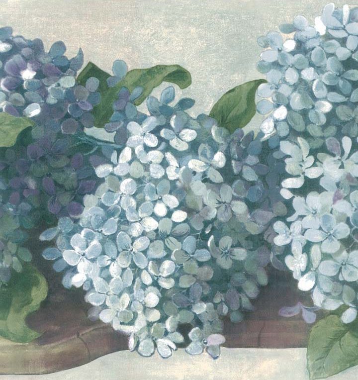 🔥 [45+] Blue Floral Wallpaper Border WallpaperSafari