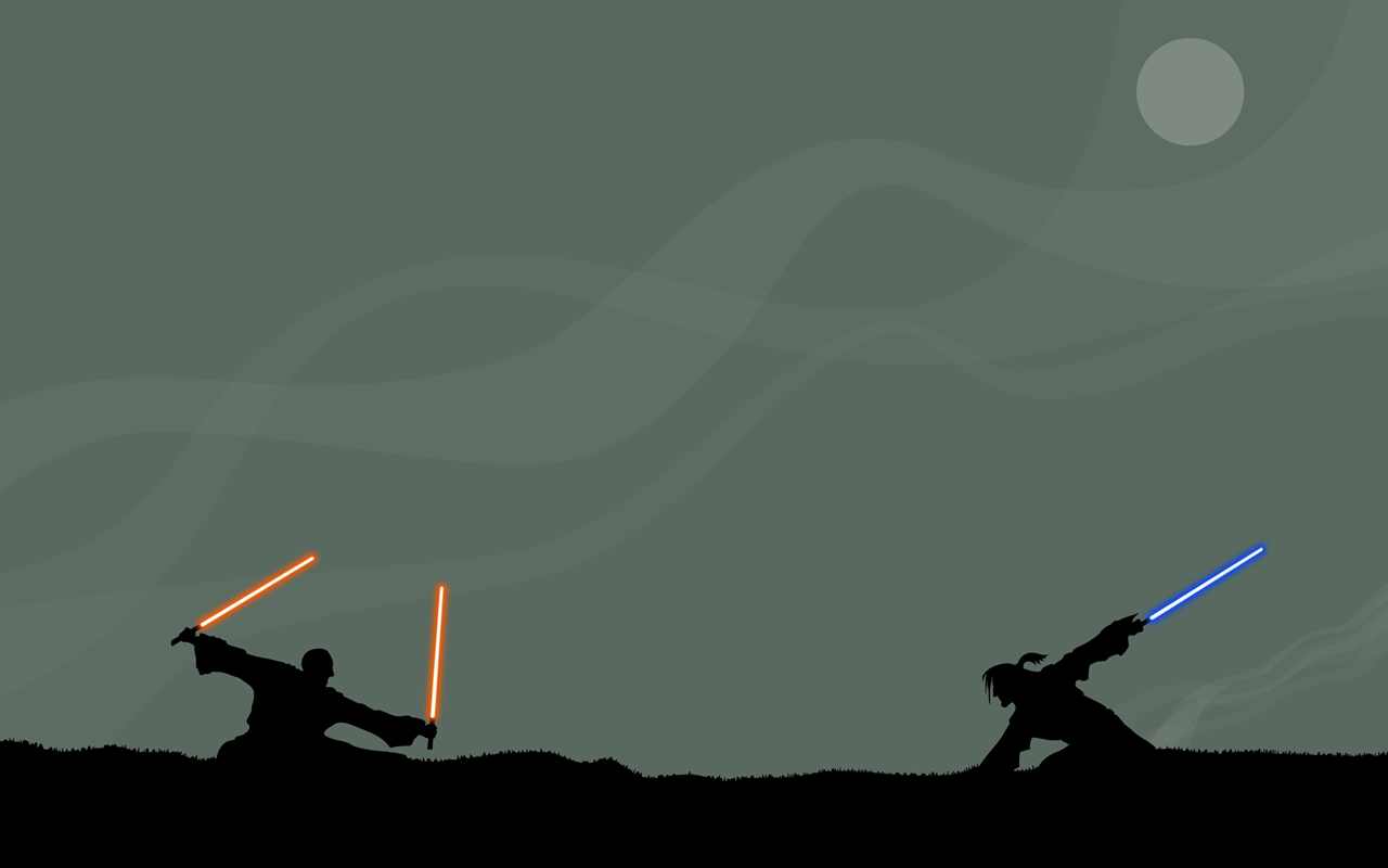 Star Wars Jedi Duel Dual Monitor Wallpaper