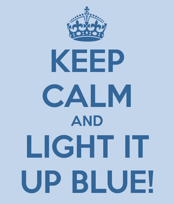 Keep Calm And Light It Up Blue Carry On Image