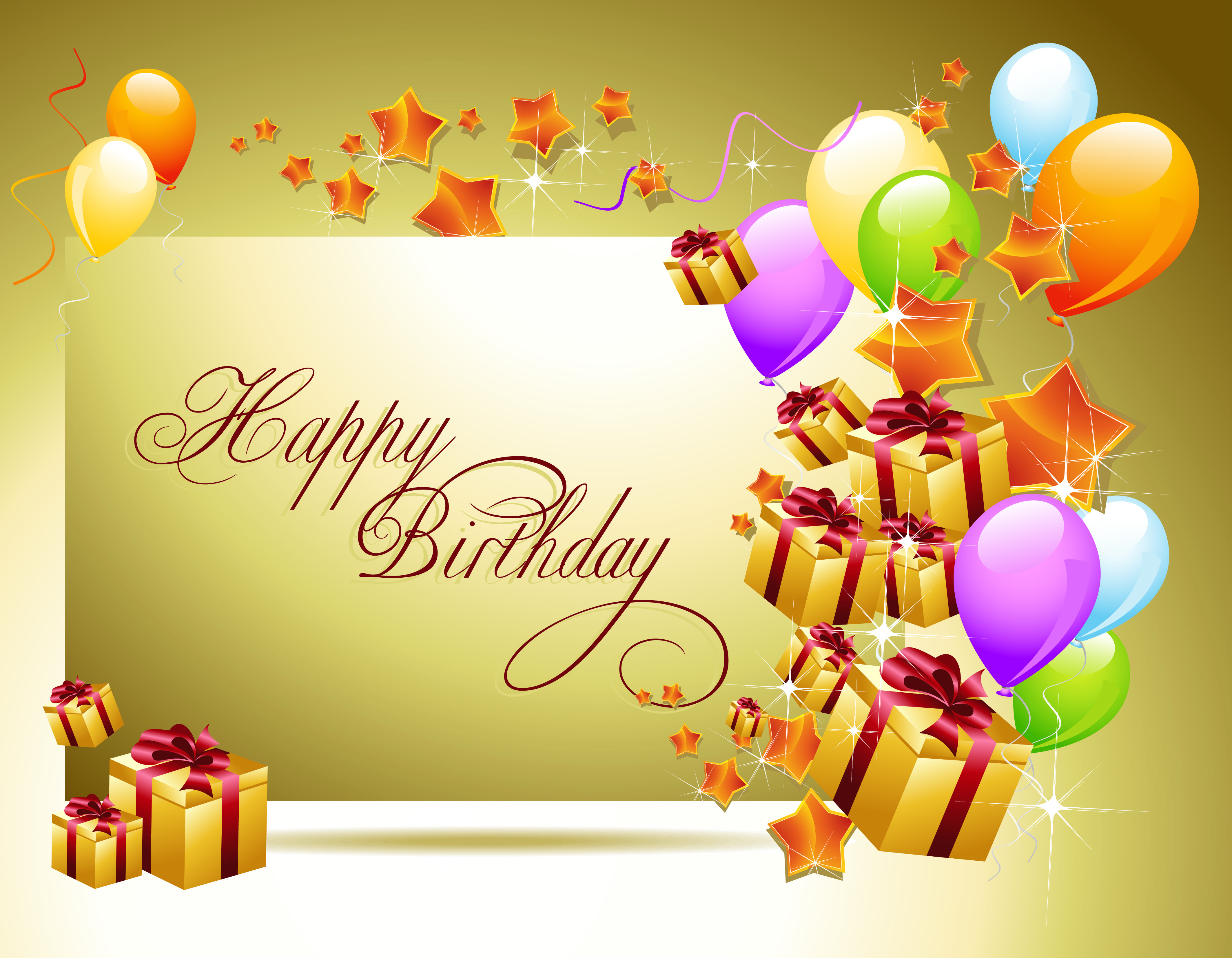 Congratulations on the birthday golden background wallpapers and