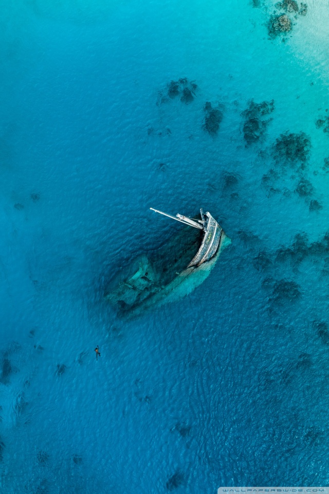 Scuba Diver Shipwreck Ultra HD Desktop Background Wallpaper For