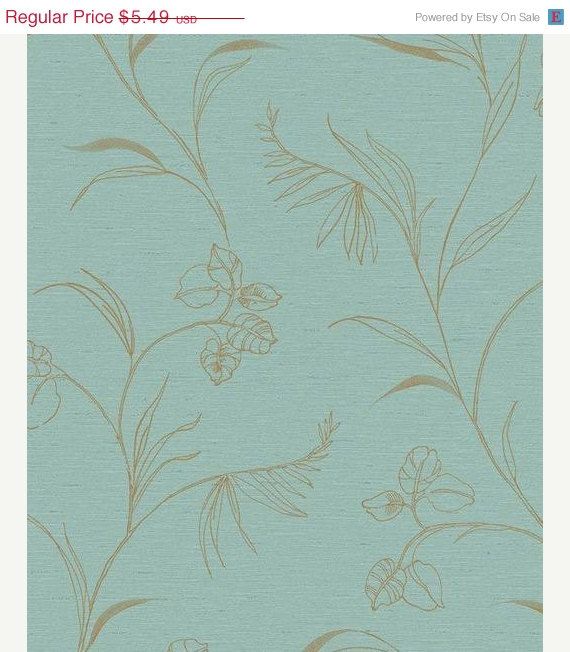 On Sale Wallpaper By The Yard Gold Leaf Botanical Silhouette Soft
