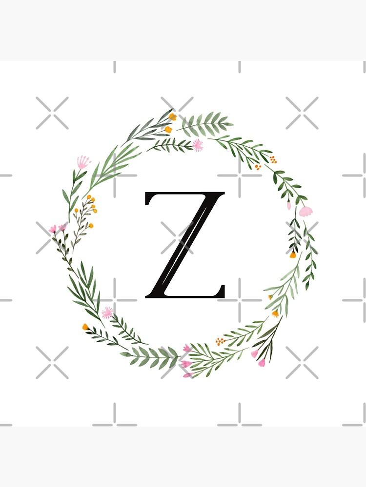 Floral Letter Z Monogram Art Board Print By Justseasons