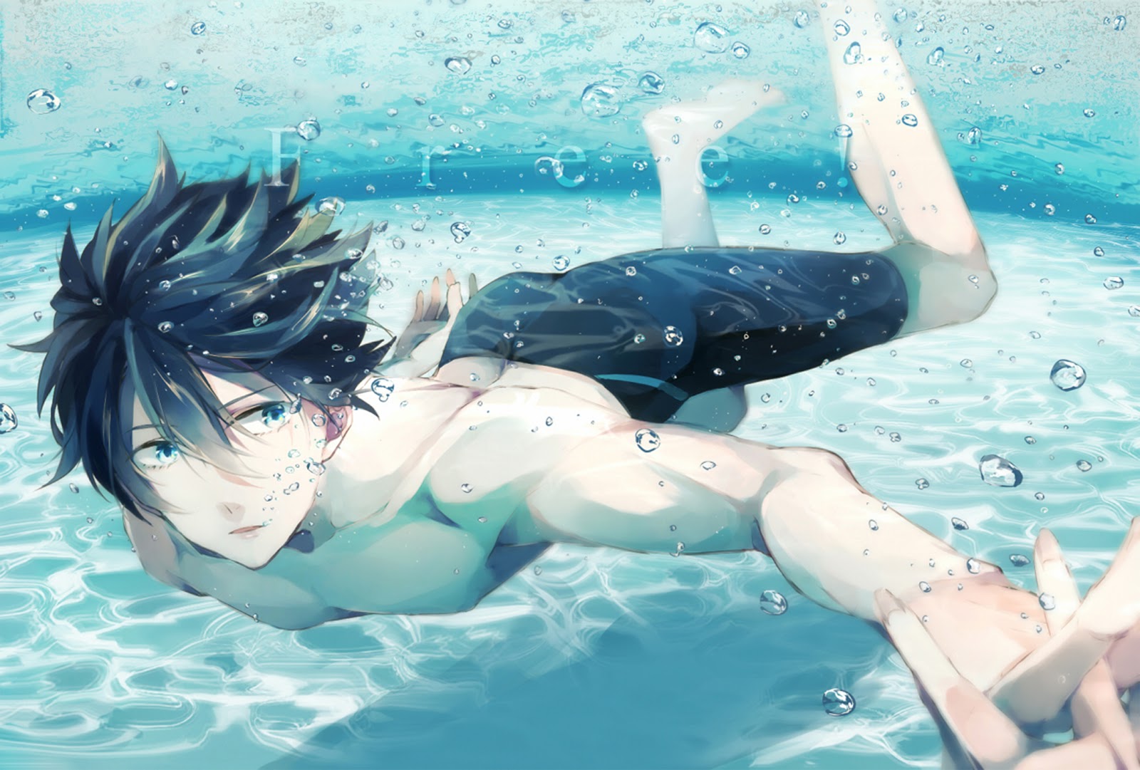 Eyes Bubbles Male Nameco Nanase Underwater HD Anime