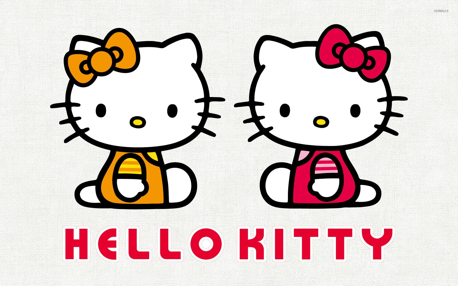 Mimmy White And Kitty Hello Wallpaper Cartoon