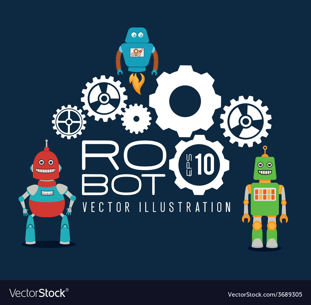 Robot Design Over Blue Background Royalty Vector Image