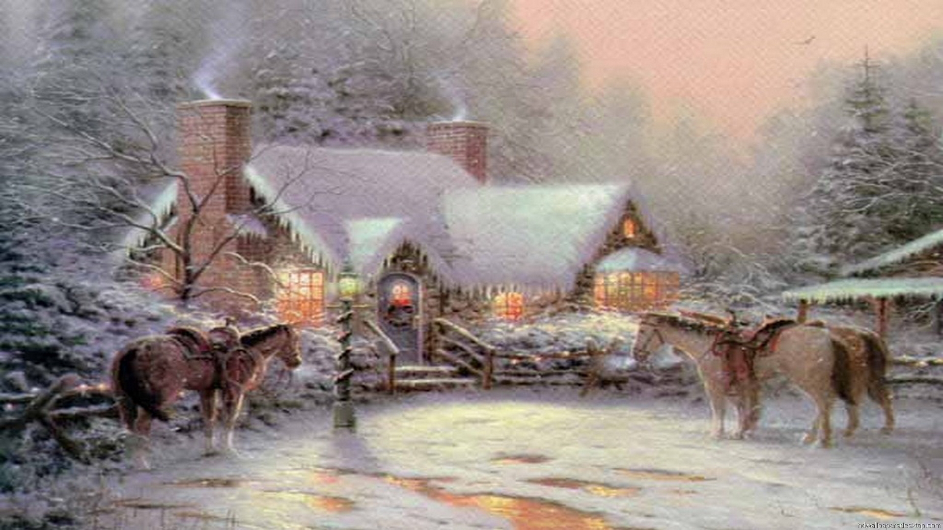 Thomas Kinkade Christmas Wallpaper - WallpaperSafari