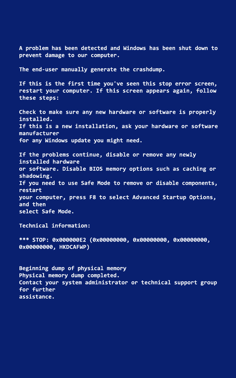 Blue Screen Of Death Wallpaper For April Fool S Day