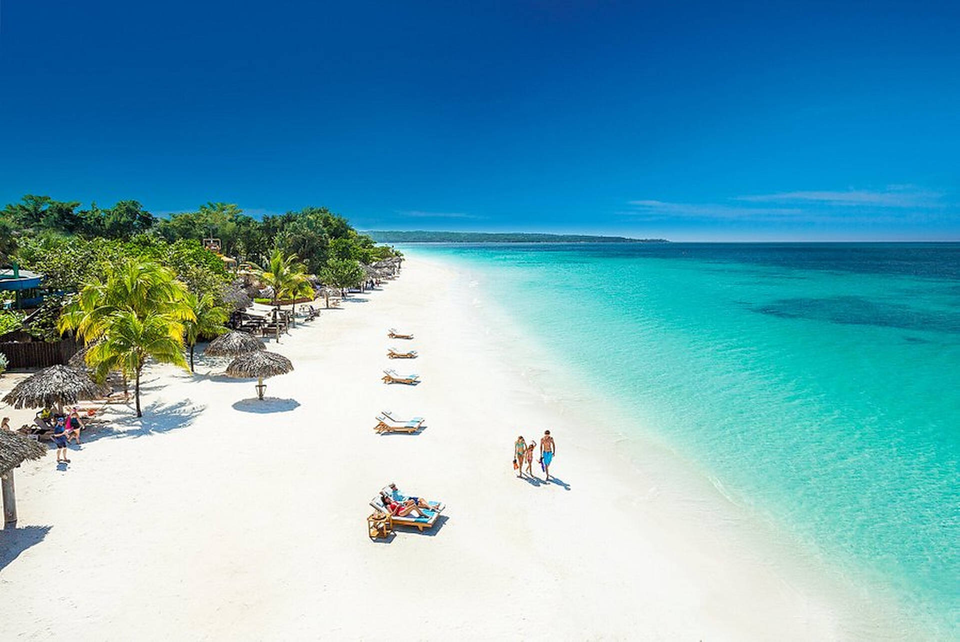 Jamaica Beach Aerial Wallpaper