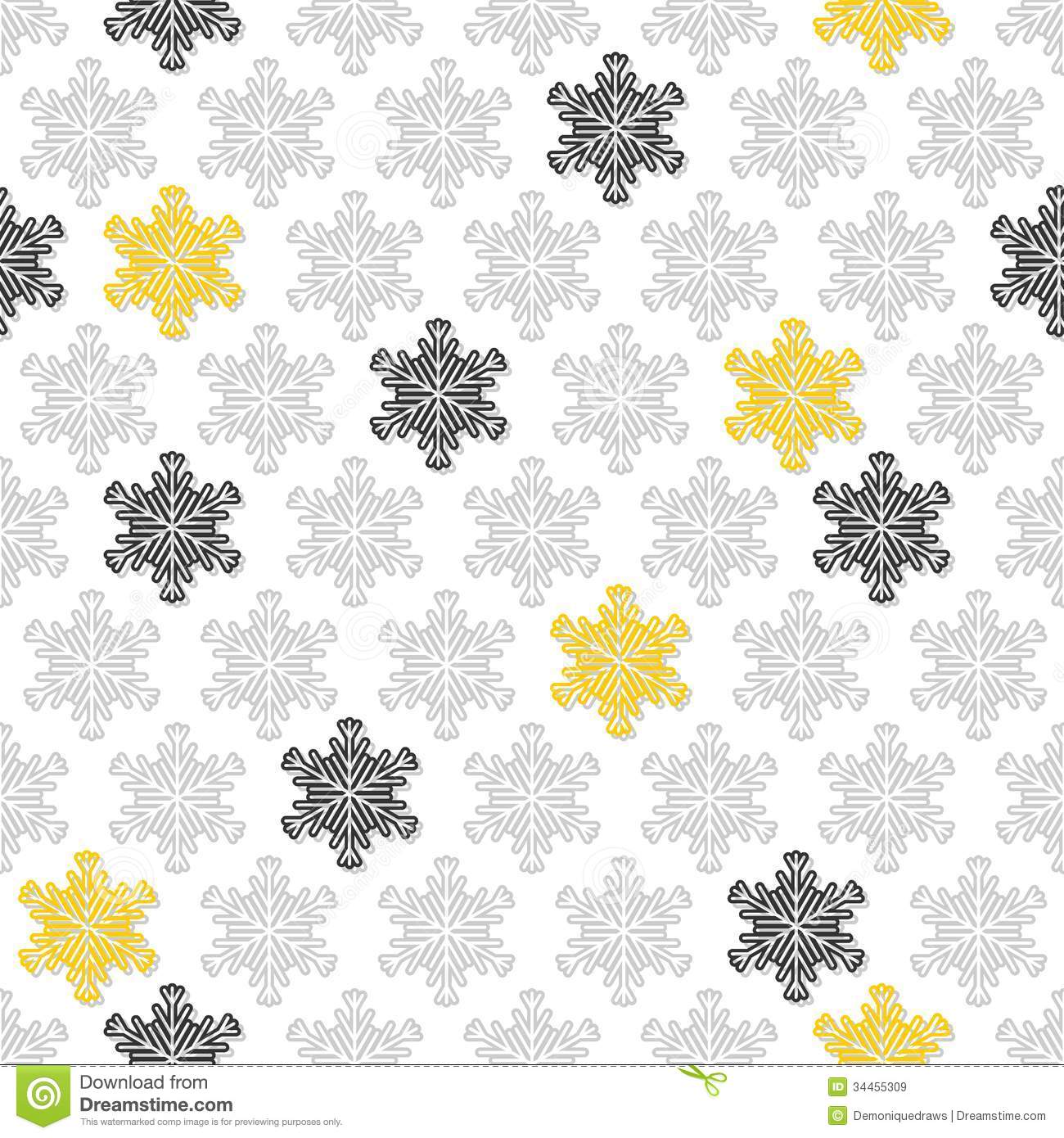 Grey And Yellow Background Lace Gray Snowflakes