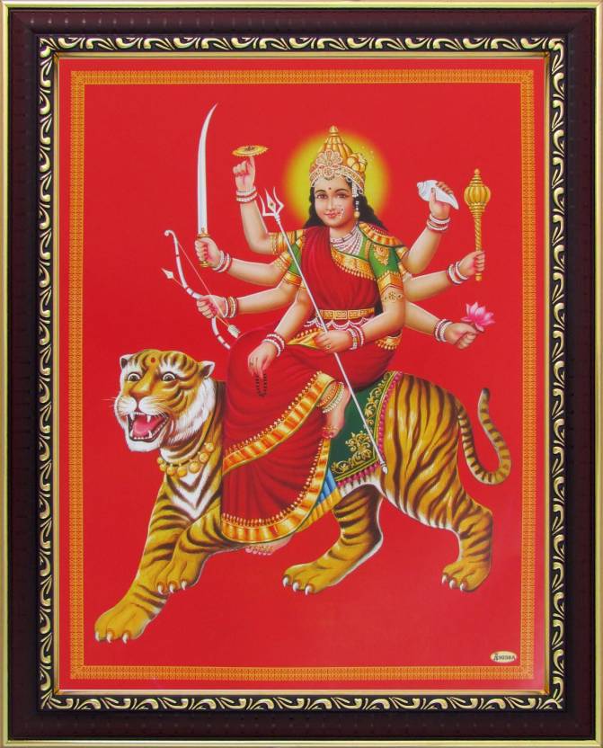 Goddess Amba Ambaji Maa Sheravali Poster Paper Print Art