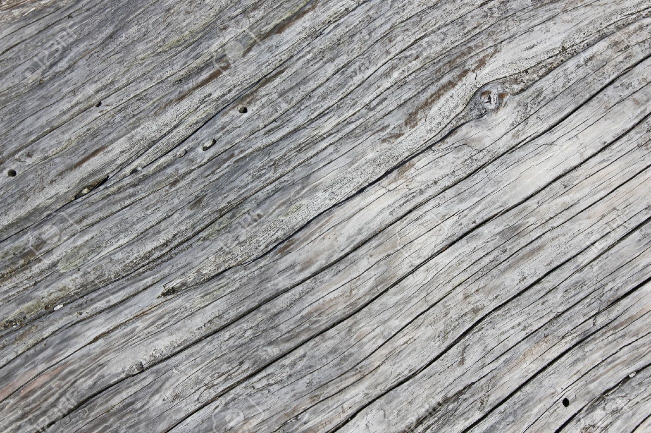 Grey Old Cracked And Pittied Weathered Driftwood Background Stock