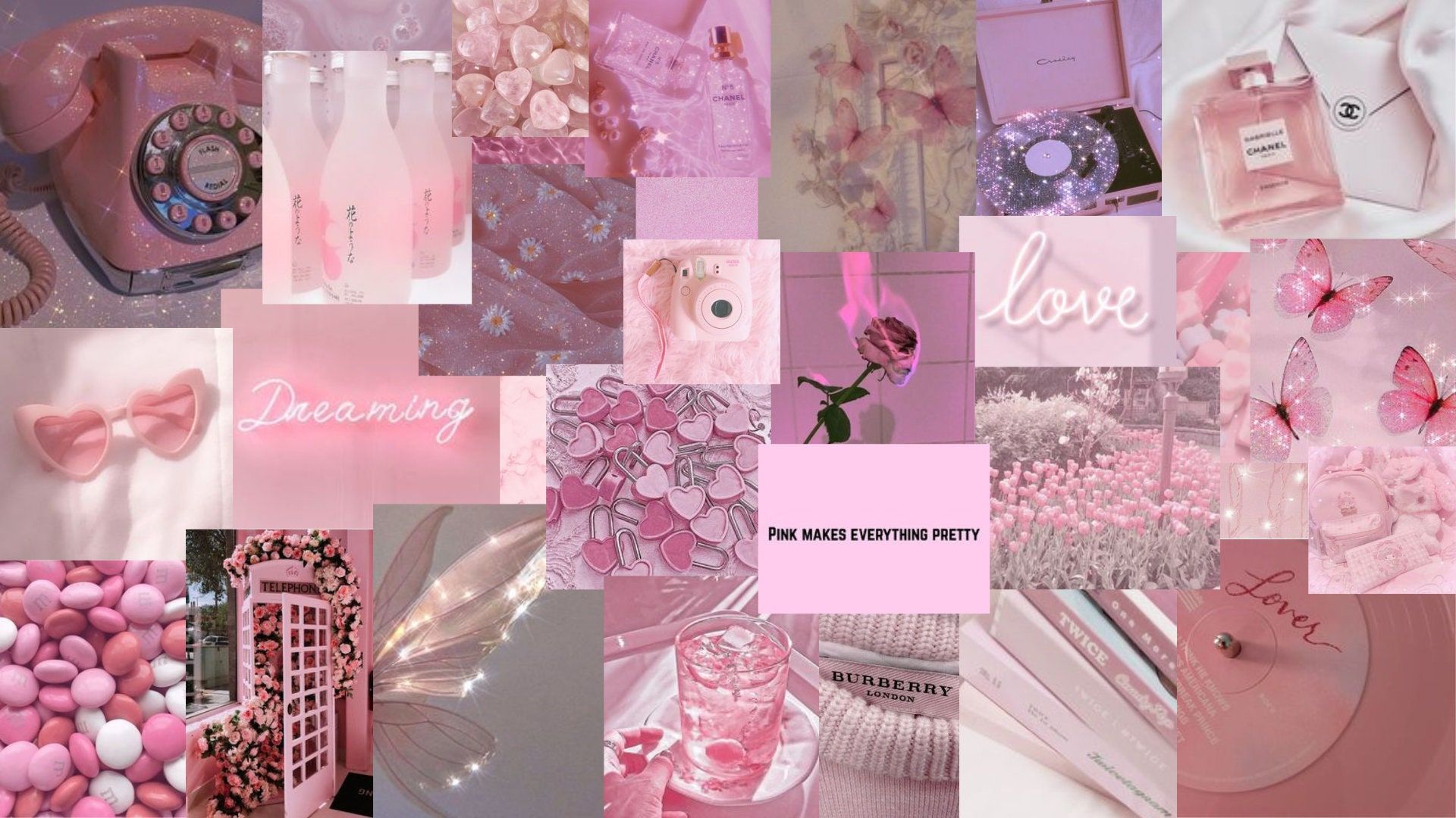 Aesthetic Cute Pastel Pink Desktop Wallpaper Themed