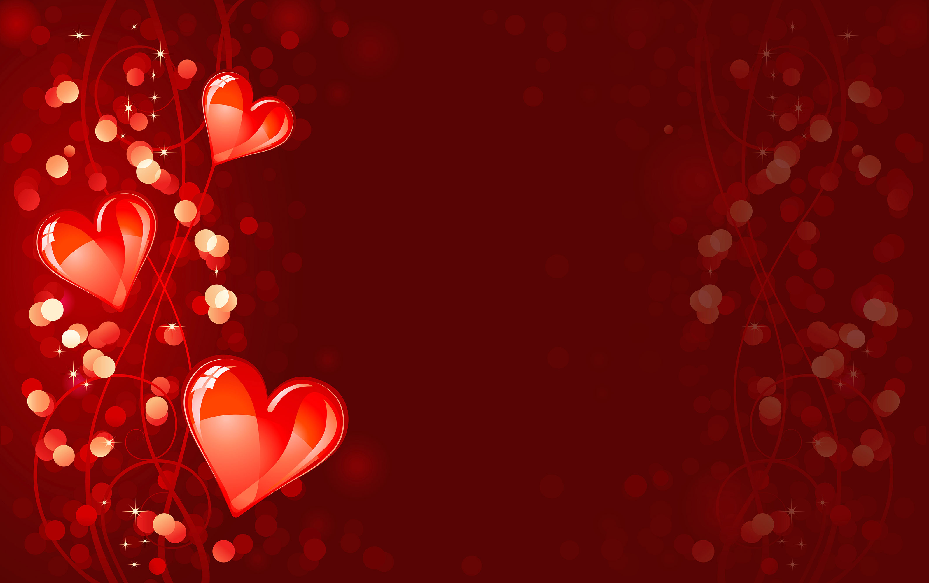 Valentines Day 2013 Red Background with Hearts Illustartion