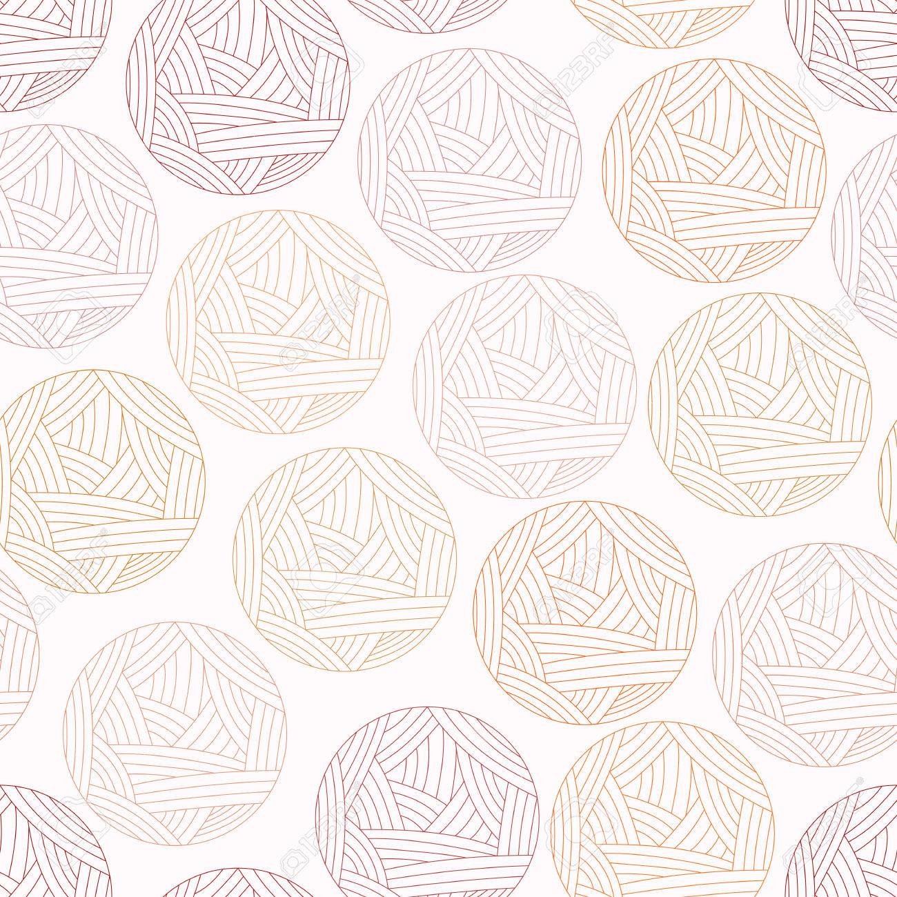 Vector Illustration Of Background With Wool Ball Seamless Pattern