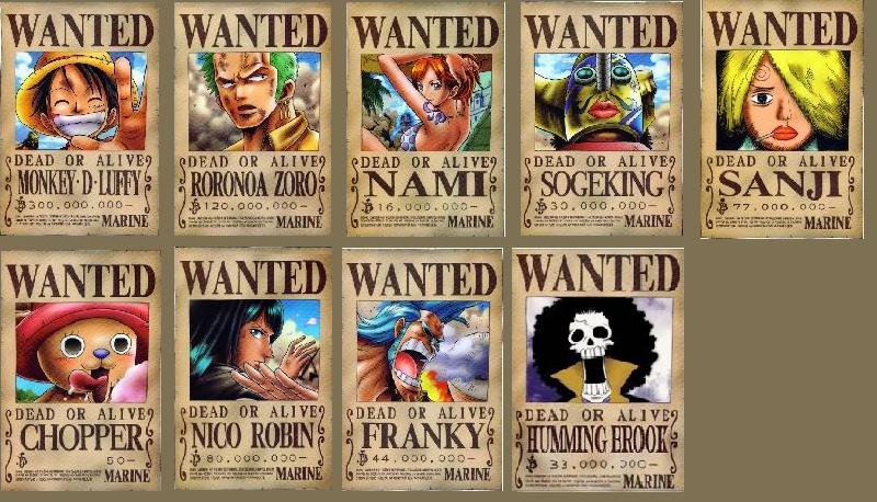 One Piece Luffy Wanted All Posters