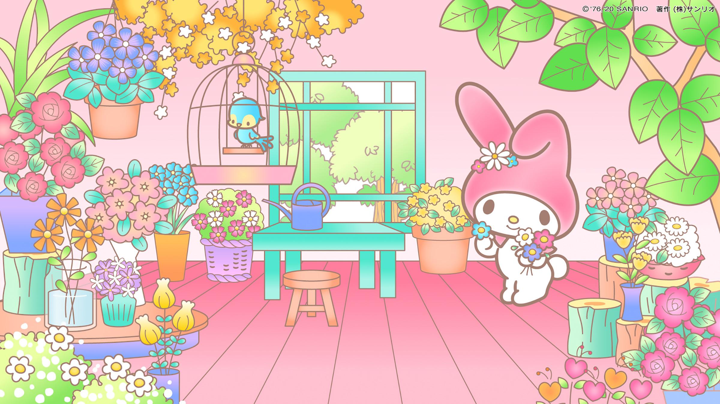 My Melody Bright Flower Shop Wallpaper Kawaii Hoshi