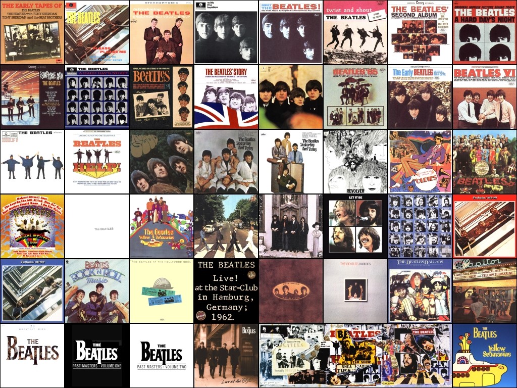 The Beatles Wallpaper 1024x768 The Beatles Collage Album Covers
