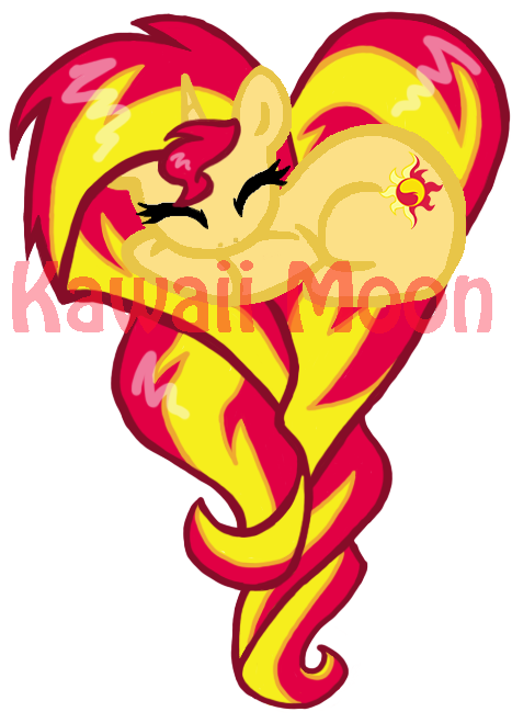Sunset Shimmer Heart Pony By Kawaiimoon24