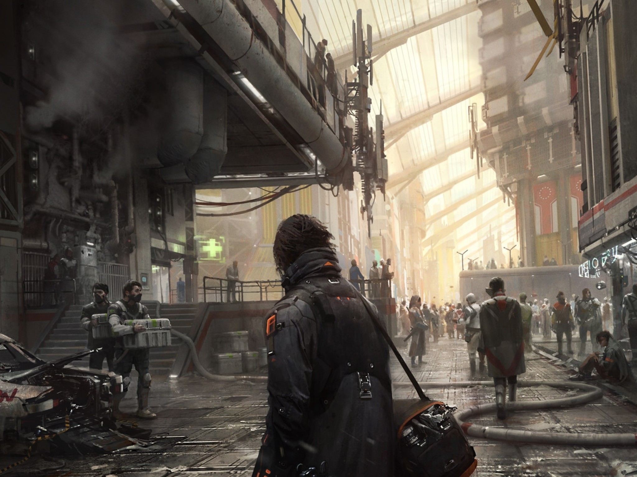 Futuristic City Epidemic People Sci Fi