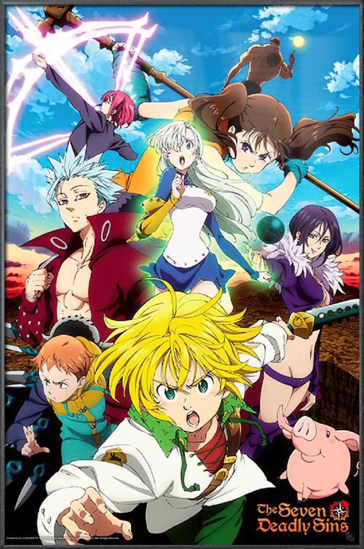 Seven Deadly Sins Framed Anime Tv Poster Meliodas The
