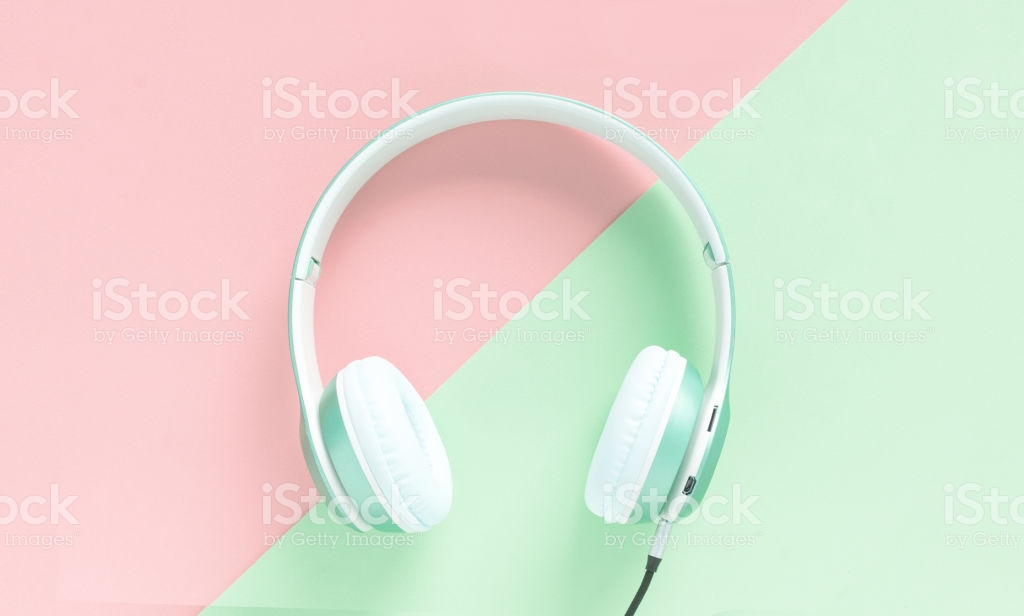 Free download Green Headphone And Black Cable Isolated On A Green And