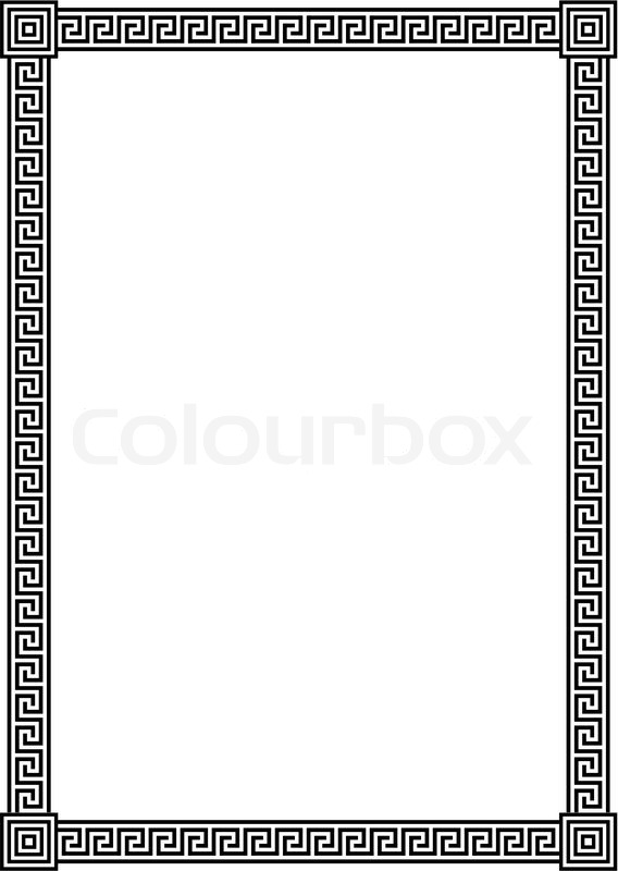 Elegant Frame With Ancient Greek Meander Pattern Black Stock Vector