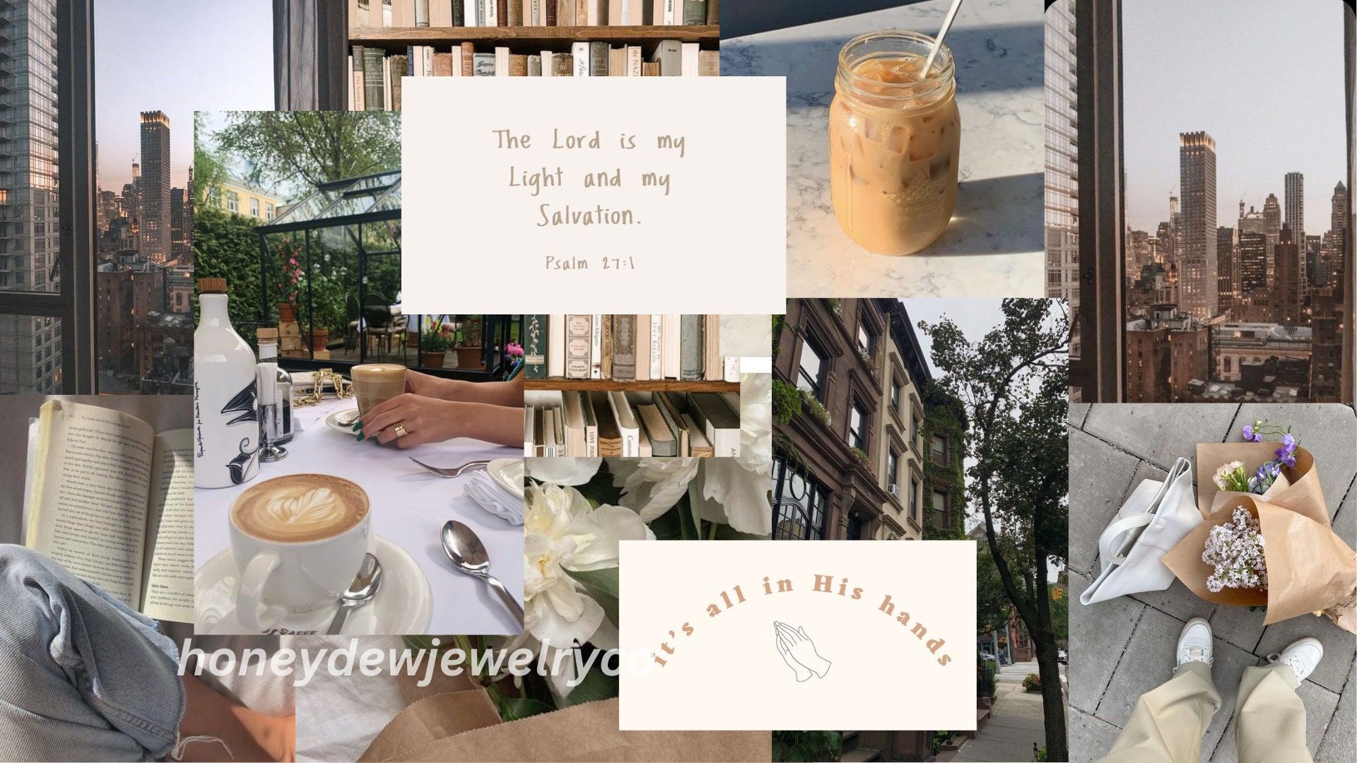 Beige Christian Girl Aesthetic Wallpaper For Desktop